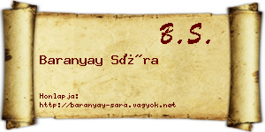 Baranyay Sára névjegykártya